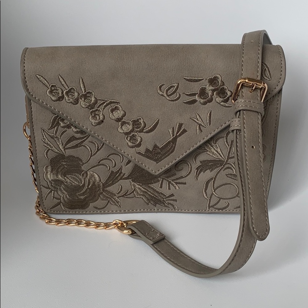Arabella Embroidered Vegan Leather Crossbody